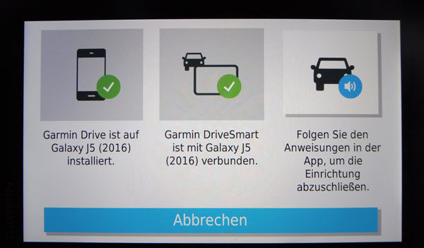 Grmin Drive Smart 65 mit Alexa während der Installation